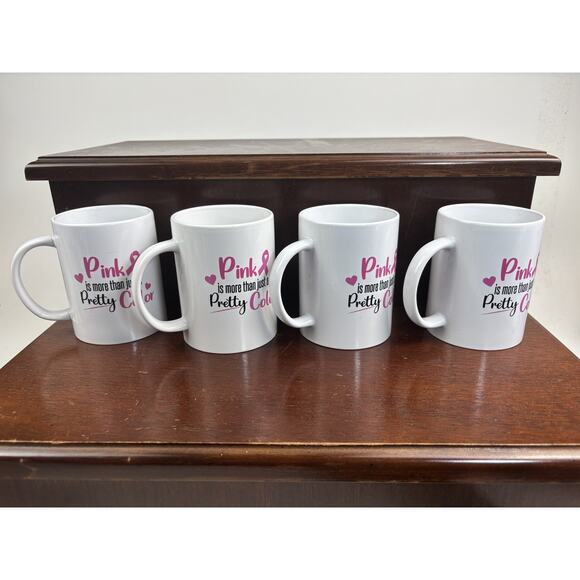 LOT of 4 Breast Cancer Awareness Mugs Cups Women Life Nurse Coffee Pre Owned - Picture 4 of 13